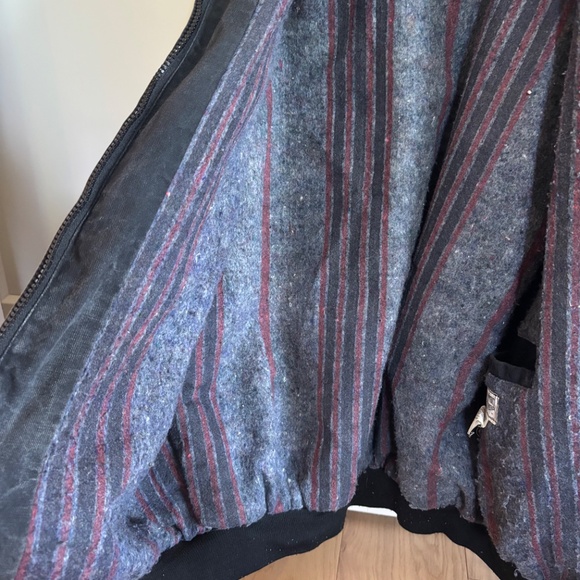 M.A. Klein Blanket Lined Jacket Men's Large Gray Canvas Millers Paint Logo - Picture 2 of 10